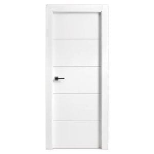 Usa Interior din MDF Novo Doors ND15 LUX PREMIUM, Cadru din Lemn Masiv, KIT COMPLET, Toc Reglabil de 30 CM INCLUS, Plinta pe Ambele Parti, Alb mat