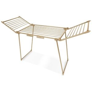 Uscator de rufe DacEnergy, constructie metalica, cu 2 brate, pliabil, solid, picioare antiderapante, suprafata mare de uscare 19 m, auriu