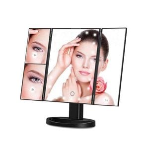 Oglinda SIKS, rotativa, iluminata, pentru machiaj, 35 x 28.5 cm, factor marime 2x - 3x