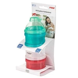 Recipient stocare Reer, 21012, Cu 3 compartimente, Pentru lapte praf, Multicolor