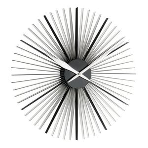 Ceas de perete TFA, 60.3023.01, Analog, XXL, Creat de designer, Model Daisy, Negru/Transparent