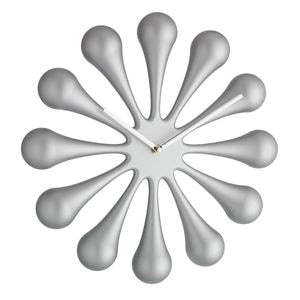 Ceas de perete TFA, 60.3008, Analog, Creat de designer, Model Astro, Argintiu metalic mat