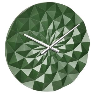 Ceas de perete TFA, 60.3063.04, Geometric, De precizie, Analog, Creat de designer, Model Diamond, Verde metalic
