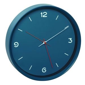 Ceas de perete TFA, 60.3056.06, Analog, Silentios, Design minimalist, Monocrom, Albastru petrol