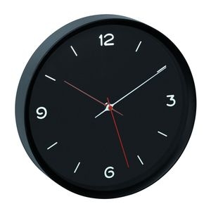 Ceas de perete TFA, 60.3056.01, Analog, Silentios, Design minimalist, Monocrom, Negru