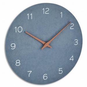Ceas de perete TFA, 60.3054.06, Silentios, De precizie, Din lemn, Analog, Design minimalist, Albastru