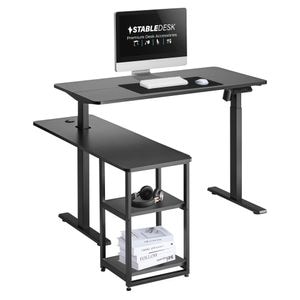 Birou reglabil pe inaltime StableDesk Raft-S, 1 motor, Controler cu Butoane, 120 x 60 x 120 cm, Negru