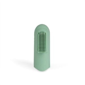 Periuta de dinti pentru bebelusi Gruenspecht 687-00, cauciuc natural, folosire pe deget, Verde