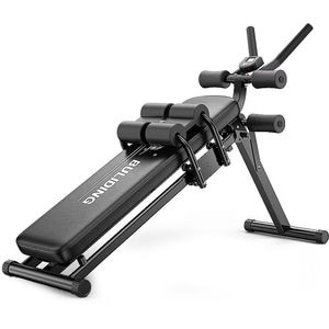Aparat Fitness Abdomene GO4FIT, Banca cu 3 Grade de Inclinatie, Computer Antrenament, Greutate Maxima Utilizator 150 kg, Negru