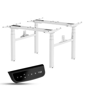 Cadru birou reglabil pe inaltime StableDesk Plus Max, 4 motoare, Controler cu Butoane, 100 x 57 x 62-128 cm, Alb mat