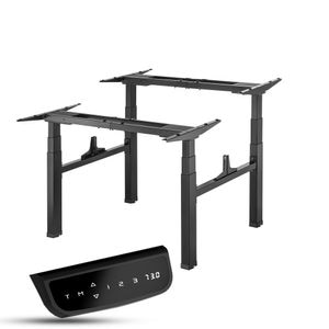 Cadru birou reglabil pe inaltime StableDesk Plus Max, 4 motoare, Controler cu Butoane, 100 x 57 x 62-128 cm, Negru mat