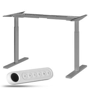 Cadru birou reglabil pe inaltime StableDesk Infinity, Ridica 125 kg, 2 motoare, Controler cu Butoane, 100-150 x 60 x 69-117 cm, Gri mat