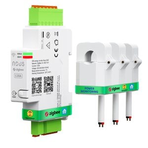 Contor electric NOUS D4Z ZigBee Smart DIN 120A, monitor consum de energie in timp real, montare pe sina DIN