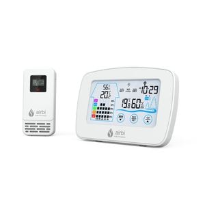 Statie Airbi, Control BI1020, Termometru si higrometru digital, Cu transmitator wireless extern, Alb