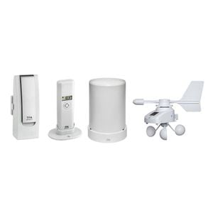 Sistem meteo TFA, WeatherHub, SmartHome, Cu masurare temperatura, umiditate, precipitatii si viteza vant, data logger cu comunicare cu smartphone, Alb