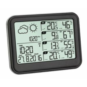 Statie meteo TFA, 35.1142.01, Cu 3 transmitatoare wireless, Negru