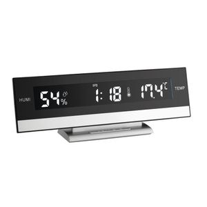 Termo-higrometru TFA, 60.2011, Cu ceas si alarma iluminat, Negru