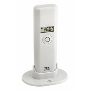 Transmitator TFA, WeatherHub 30.3303.02, Wireless, Digital, Pentru temperatura si umiditate, Alb