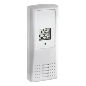 Transmitator TFA, 30.3208.02, Wireless, Digital, Pentru temperatura si umiditate, Afisaj LCD, Alb