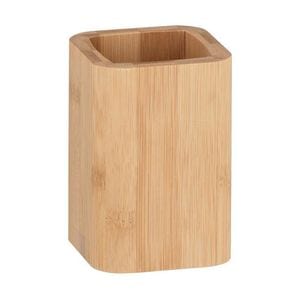 Suport periuta de dinti Wenko BAMBOO, 10.7 x 7.1 x 7.1 cm, bambus, maro
