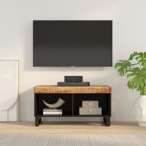 Comoda TV Vidaxl, 85x33x43.5 cm, lemn masiv de mango