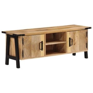 Comoda TV Vidaxl, 110 x 35 x 40 cm, lemn masiv de mango