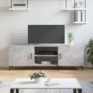 Comoda TV Vidaxl, gri beton, 150x30x50 cm, lemn compozit