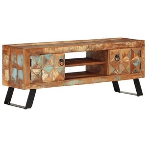 Comoda TV Vidaxl, 112x30x45 cm, lemn masiv reciclat