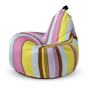 Fotoliu Updeco Puf Bean Bag tip Big Chill, impermeabil, indoor/outdoor, sac interior, cu maner, 67 x 90 x 87 cm, Marinha Fruits