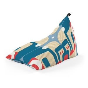 Fotoliu Updeco Puf Bean Bag tip Lounge, sac interior, impermeabil, indoor/outdoor, cu maner, 140 x 80 x 65 cm, Arcade Albastru