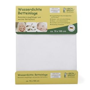 Protectie impermeabila Gruenspecht, 615-00 Bio, Pentru saltea 50x70 cm, Fata dubla bumbac organic, Spalare automata 95 grade C, Bej