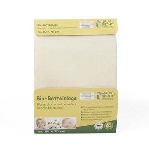 Protectie impermeabila Gruenspecht, 616-00 Bio, Pentru saltea 70x100 cm, Fata dubla bumbac organic, Spalare automata 95 grade C, Bej