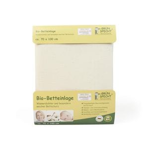 Protectie impermeabila Gruenspecht, 617-00 Bio, Pentru saltea 70x140 cm, Fata dubla bumbac organic, Spalare automata 95 grade C, Bej