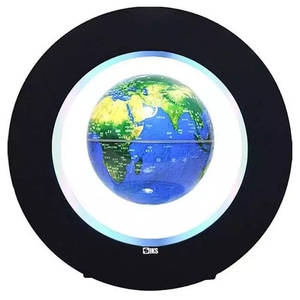 Glob Magnetic Levitant SIKS, Iluminare LED, Suport Rotund, Cablu de Alimentare, Rotatie Automata, Albastru