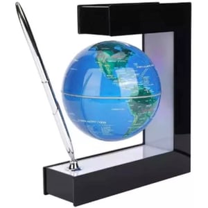 Glob Magnetic Levitant SIKS, Iluminare LED, Suport Patrat, Cablu de Alimentare, Rotatie Automata, Albastru