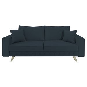 Canapea extensibila Jaky Alisson, cu lada de depozitare si picioare argintii, catifea, gri inchis, 230x105x80 cm