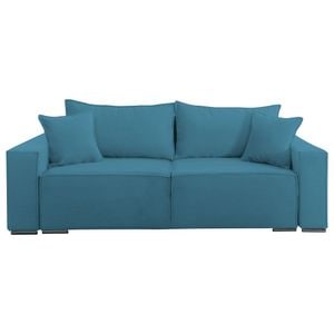 Canapea extensibila Jaky Lincoln cu lada de depozitare, turcoaz, 230x100x82 cm