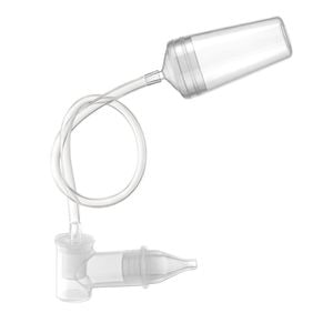 Aspirator nazal pentru bebelusi Reer, 79149, Cu adaptor pentru aspiratorul casnic, Varf din silicon moale, Sterilizabil la abur, Saculet depozitare si 4 filtre, Alb