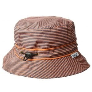 Palarie Bebelusi Bucket, Protectie Solara UPF50+, Blue Orange Stripe, 6 - 24 luni
