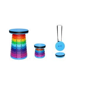 Scaun pliant Nichita, Camping, Inaltime reglabila 7-45,5 cm, Multicolor