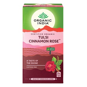Ceai Organic India, busuioc sfant, trandafiri, scortisoara, 25 plicuri