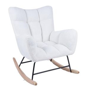 Fotoliu Living cu Balansoar KJLC-037, 83x70x98 cm, Alb