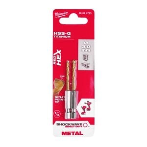 Burghie MILWAUKEE, pentru metal HSS-G TiN, laminate 3x23/65mm, Set de 2 buc. RED HEX Shockwave  