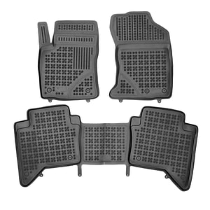Set covorase auto Rezaw Plast, pentru Toyota Hilux 2016-prezent, 3 bucati, cauciuc, negru