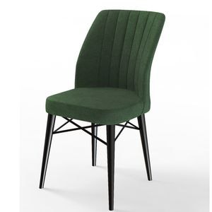 Scaun Valentina Homs, material textil, picioare din lemn, verde