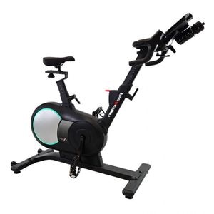 Bicicleta Cycling BH Fitness Lyon, volanta 16 kg, 3 programe presetate, 1 program manual cu 32 de niveluri de reglare, greutate suportata 110 kg, negru