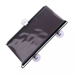 Protectie parbriz SIKS, 1 x parasolar auto retractabil, universal, pliabil, prindere cu ventuze, 58 cm x 125 cm, negru