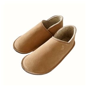 Papuci de Dama, piele intoarsa + pasla de lana, marimea 39, camel
