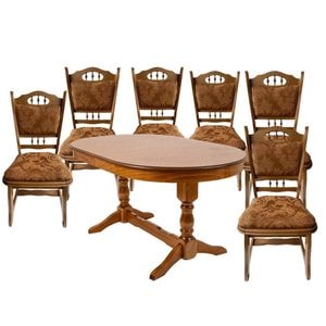 Set masa extensibila EURO 2 + 6 scaune, 230 x 97 x 76 cm, Stejar