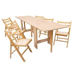Set masa plianta de 12 persoane cu 6 scaune pliante, 274x50x78 cm, stejar sonoma